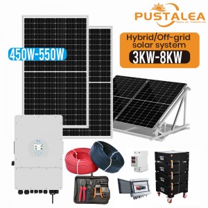 Solaris Panel Off-eget Hybrid System 3kw 5kw 8kw 5kwh LiFePO4 Pugna 10KWh 15KWh Solaris Energy System